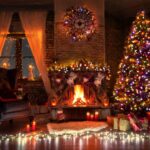 Cozy Nordic living room with advent decor featuring natural textiles candlelight and minimalist Christmas decorations
