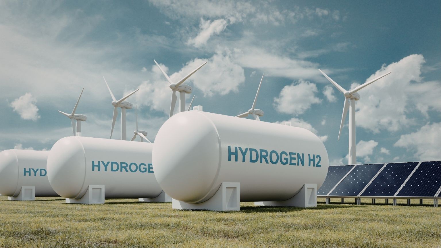 Green hydrogen production facility in Europe showing clean energy investment and renewable infrastructure
